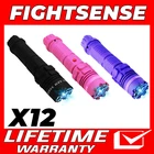 (12)FIGHTSENSE Stun Gun 30 Mil Volts With Led Flash Light Mix Wholesale Lot
