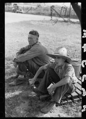 Part of threshing crew taking a rest, Frederick, Maryland 1940s Old Photo 6