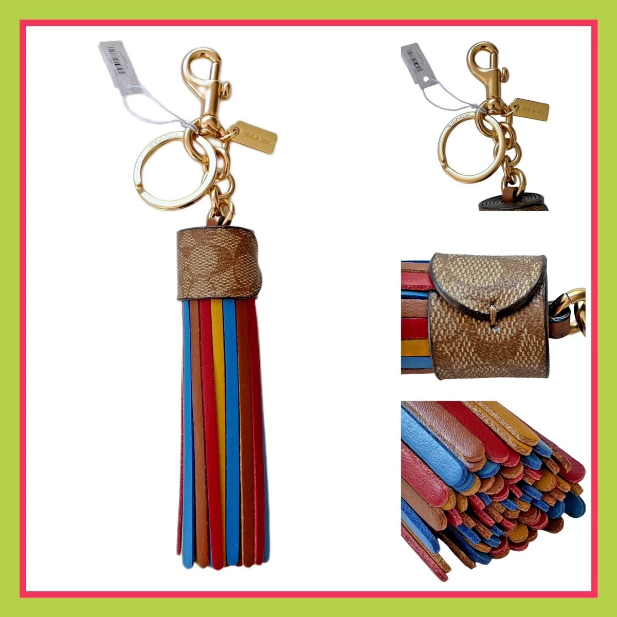 Coach tassel bag charm sale