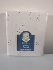 Gerber Baby Girl Sparkle Fitted Crib Sheet NIP Stars Magic Wand 100 Cotton