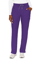 Med Couture Scrubs Women's Zipper Petite Pants MC2702P GRAP Grape Free Ship