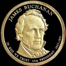 2010 S James Buchanan Presidential Dollar Gem Deep Cameo PROOF US Mint Coin!