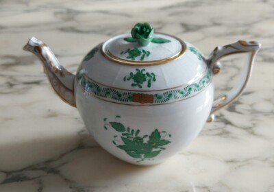 Herend Chinese Bouquet Green Teekanne mit Deckel Apponyi 602/AV NEU