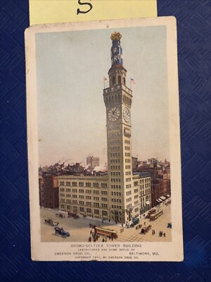 Baltimore MD Maryland Bromo-Seltzer Building  1911 Antique Vintage Postcard S