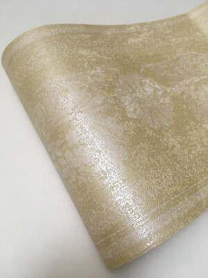 Graham Brown Scroll Leaf Gold Tan Beige Silk Texture Wall paper Border