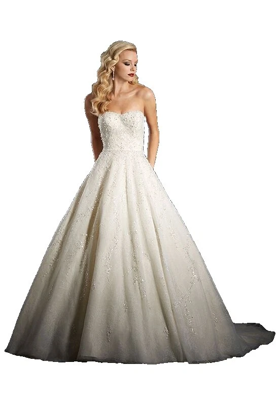 Chiffon White Strapless Wedding Dresses