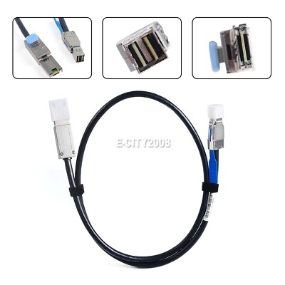 IBM 6Gbps Mini SAS HD High Density SFF-8644 to SFF-8088 External Cable 1M
