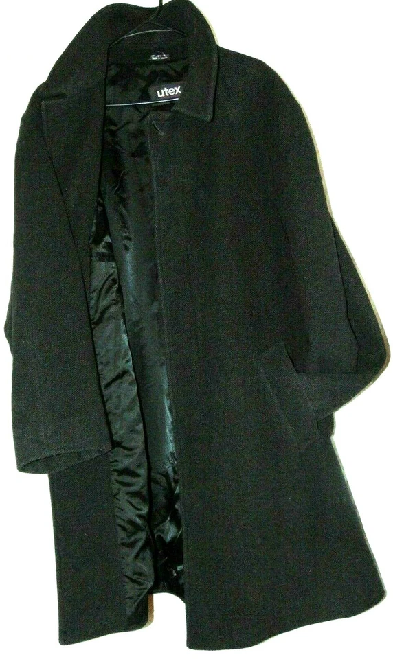 ABRIGO UTEX PARA HOMBRE MEZCLA DE LANA NYLON CARBÓN MEZCLA DE LANA ABRIGO DE CALIDAD TALLA 46 Foto 4 de 4