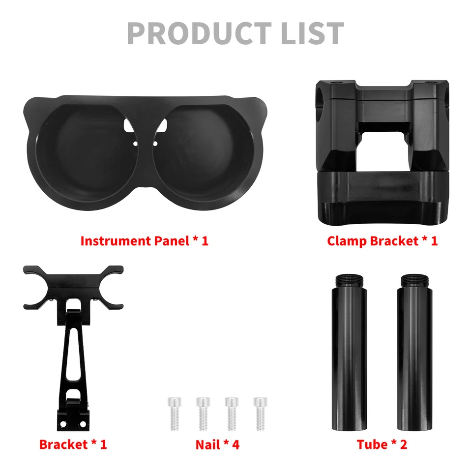 10"Handlebar Clamp Black Risers w/ Gauge Housing For Harley Road Glide 2015-2023 - Image 2 of 4