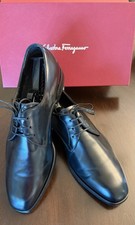 Salvatore Ferragamo Black Leather Men's Oxford Dress Shoes Lace Up 9.5 EE