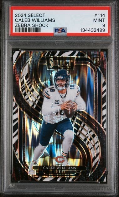 2024 Panini Select - Premier Level Caleb Williams #114 Zebra Shock Prizm (RC)