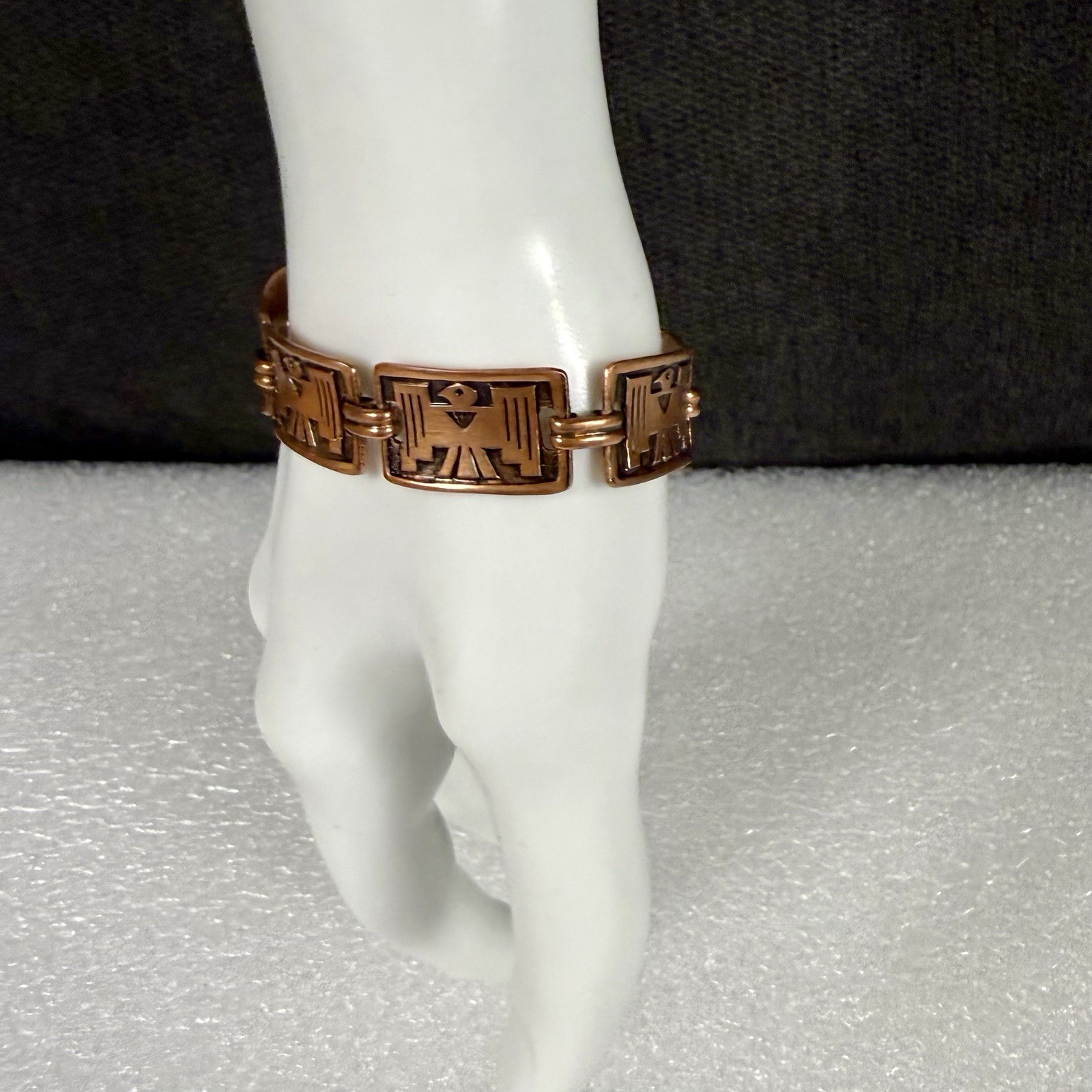 Solid Copper Thunderbird Bracelet South Western N… - image 4