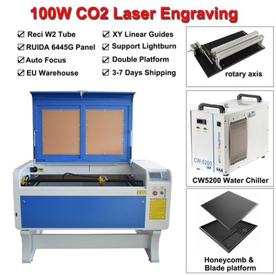 100W CO2 Laser Engraving Machine 1000*600mm Laser Cutting Machine RECI W2 CO2