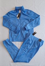 Nuova tuta donna ADIDAS 3 strisce tricot ~ blu fusione ~ taglia media 