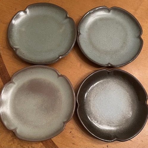4 Frankoma Pottery 5E Plainsman Woodland Moss 6”  Bread, Dessert Plates