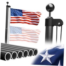 Heavy Duty Flag Pole 25 FT 12 Gauge Extra Thick Aluminum Flag 25FT Socket Type