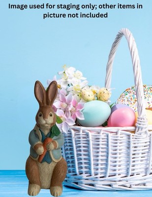 RARE Vtg Heavy Cast Iron Peter Rabbit Door Stop, 9  Easter Bunny Rabbit Decor