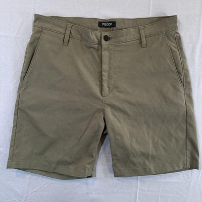 Proof Nomad Shorts Men's 34 Green Brown Chino Huckberry 7'' Inseam Casual Golf