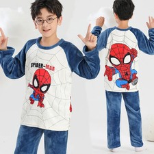 Kinder Cartoon-Langarm-Pyjama Set Winter Flan...