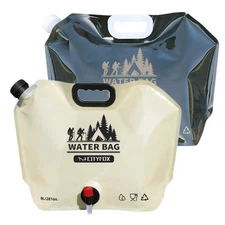 8LFoldable Water Canister Thickened Water Storage Bag With Swivel Faucet Outdoor