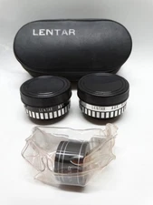 Vtg Lentar Telephoto Wide Angle Lenses & Tele-Wide Finder w/Lens Covers & Case