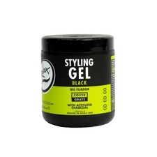 Black Styling Hair Gel - Medium To Strong Hold With Medium Shine For a Wet Sl...