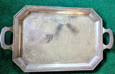 Large 84.6toz .950 Sterling Silver Platter/Tray K. Uyeda Japanese