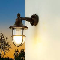 AußEnwandleuchte Wandlampe AußEnleuchte IP64 E27 Glas Messing Massiv Rostfrei