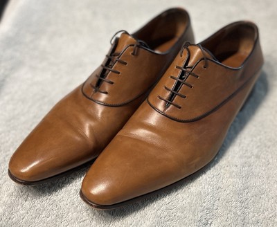 Mens Designer Shoes - A. Testoni   Walnut Oxford Dress Shoe   Size 10