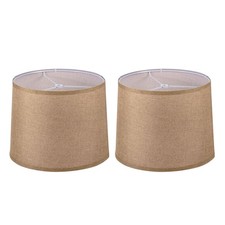2 PCS 11.4" Top x 12.6" Bottom x 9.8" High Medium Linen Lampshade Bright Brown