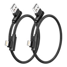 iPhone Charger 1ft 90  Lightning Cable 2 Pack MFi Certified Fast Charging