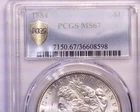1884 PCGS MS67 Morgan Silver Dollar, Very Nice White coin !!