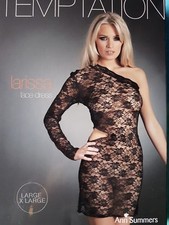 Womens New Ann Summers Sexy LARISSA Lace Dress Black Size L/XL RRP 18.00