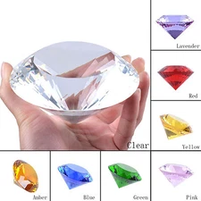 LONGWIN 100MM Colorful Crystal Diamond Art Giant Glass Paperweight Wedding Decor