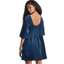 Everlane Corduroy U-Back Oversized Casual Mini Puff Sleeve Dress Women's S NWT