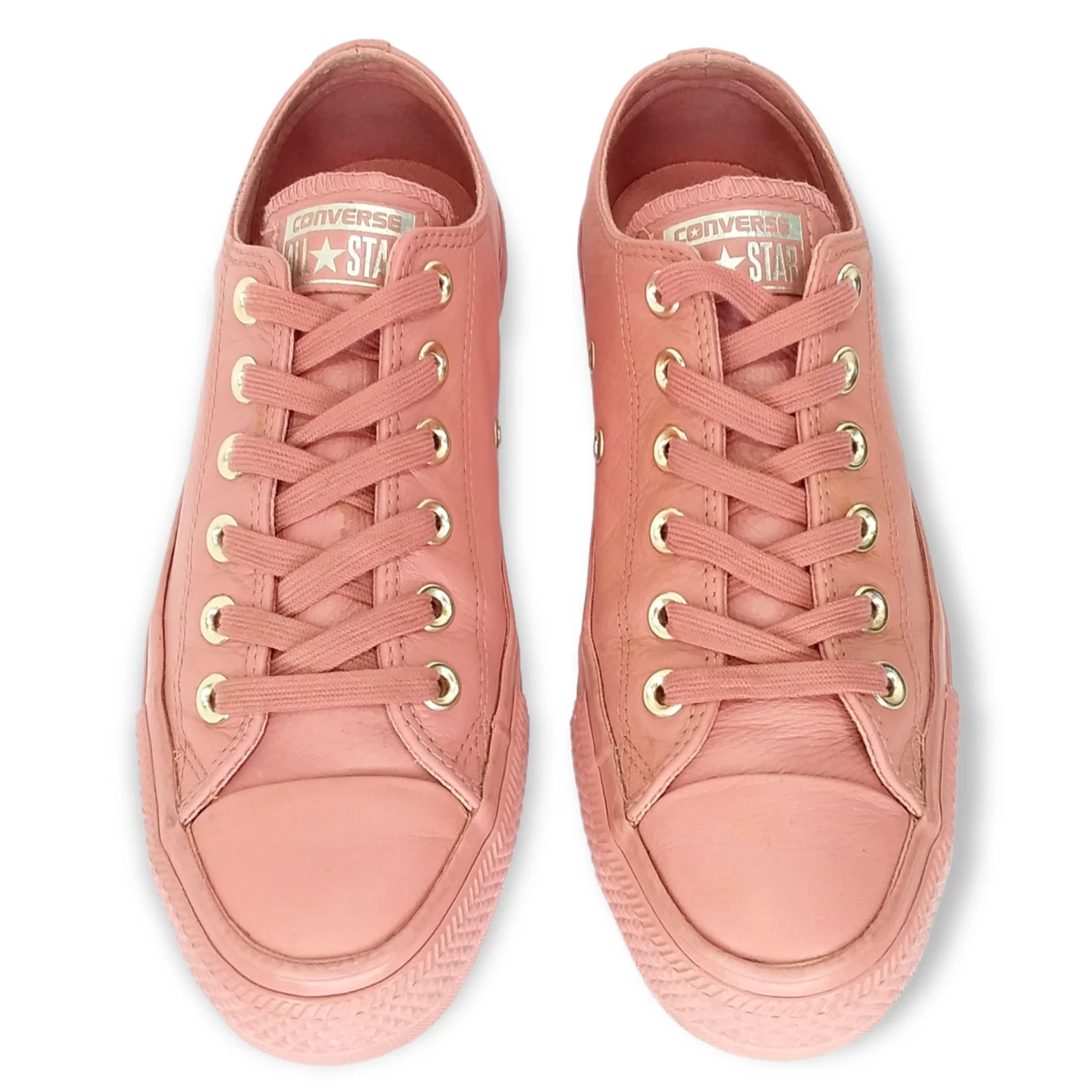 Light pink leather best sale converse