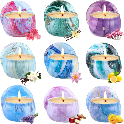 Scented Candles Gift Set, 9 Pack Candles for Home Scented Long Lasting Natural S