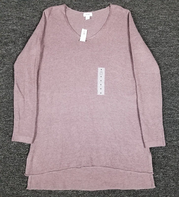 Old Navy Tunic Top Womens Small Purple Pullover Long Sleeve V Neck Casual Shirt