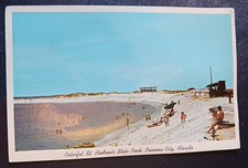 1971 postcard  Colorful St Andrew's state park Panama City Florida beach  posted
