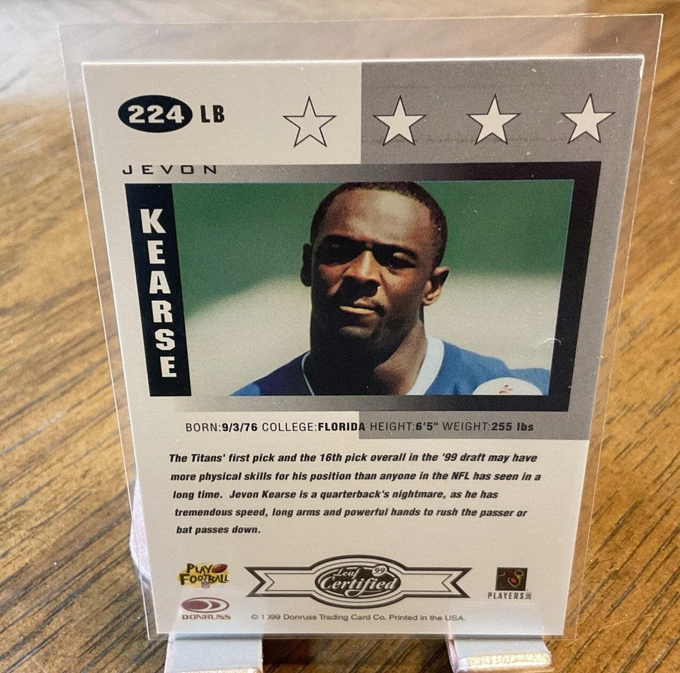 1999 Leaf Certified Jevon Kearse Mirror  Rookie RC  #224 Titans - Image 2 of 2