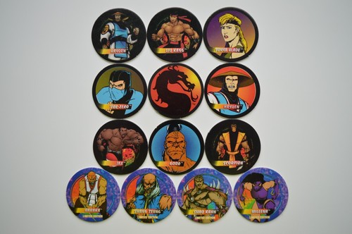 1992 Mortal Kombat Midway 2 Series Milk Caps Pogs Complete Set 13/13