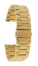 Bandini Stainless Steel Strap, Mens Metal Watch Band Silver Gold Black 18mm-22mm