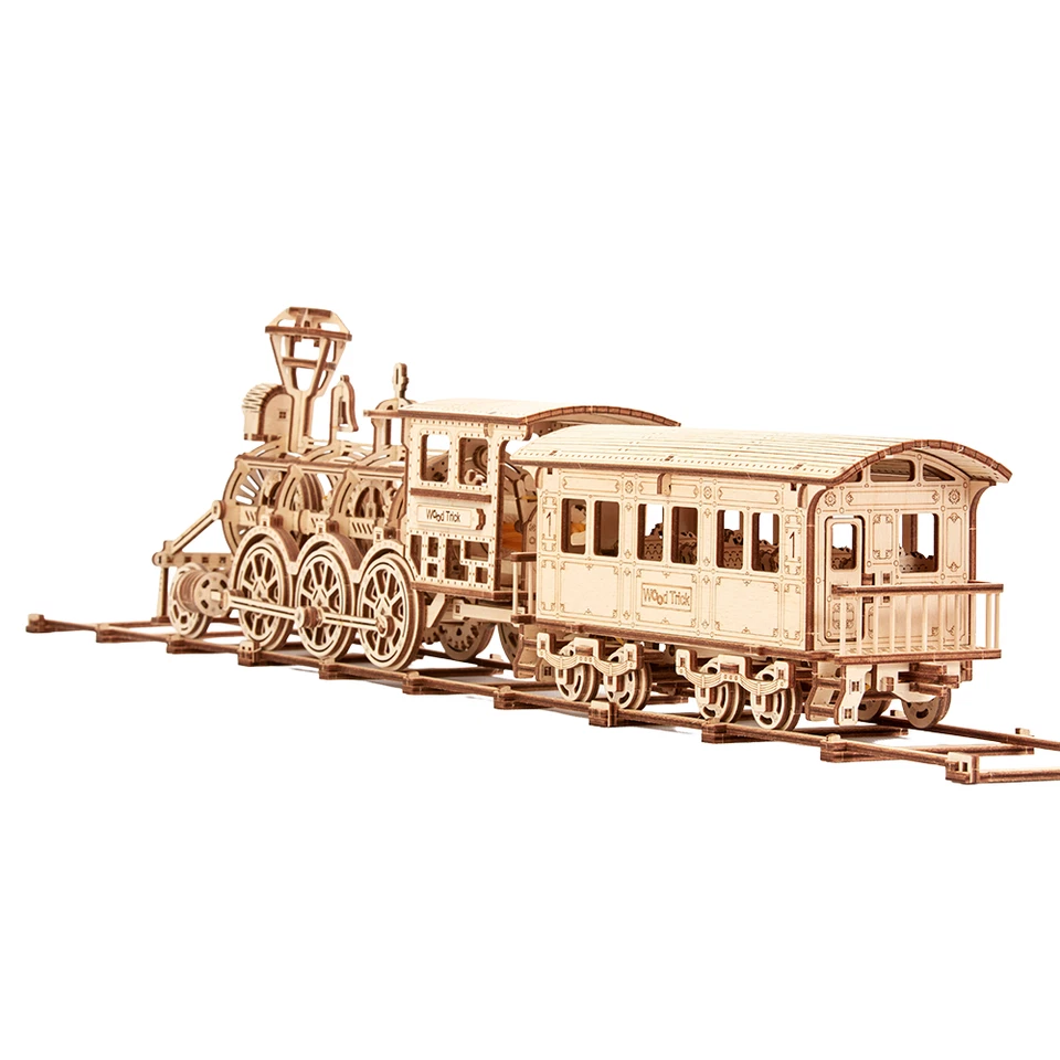 Wood Trick Locomotive R17 Train Wooden 3d Mechanical Model Kit Puzzle DIY Gift - Image 2 of 4