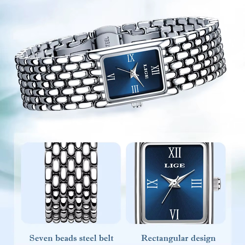 Montre carrée pour femme anti-ternissement pour en finir avec les bijoux qui s'oxydent - 4