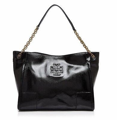NWT TORY BURCH Logo Patent Leather Shopper Tote Shoulder BAG Purse | eBay
