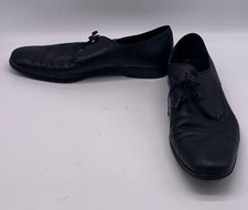 Salvatore Ferragamo black leather lace up Dress Shoes sz 9.5 3 E