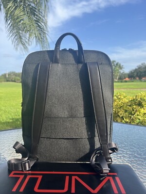 Tumi Sinclair Hanne Earl Gray Backpack 79491EG w Leather Back