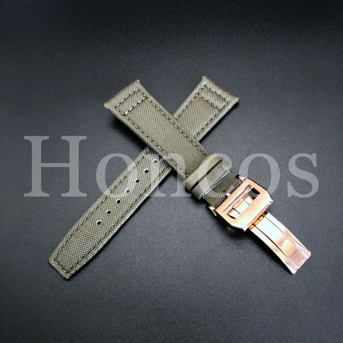 20/21/22mm nylon canvas black leather strap band Fits for IWC Mark XVIII PILOT'S - Picture 62 of 77
