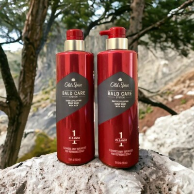 Old Spice Bald Care System Step 1 Cleanse Daily Exfoliation Scalp Wash Lot Of 2