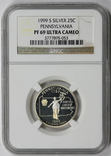 1999-S Pennsylvania Silver State Quarter 25C Proof PF 69 Ultra Cameo NGC